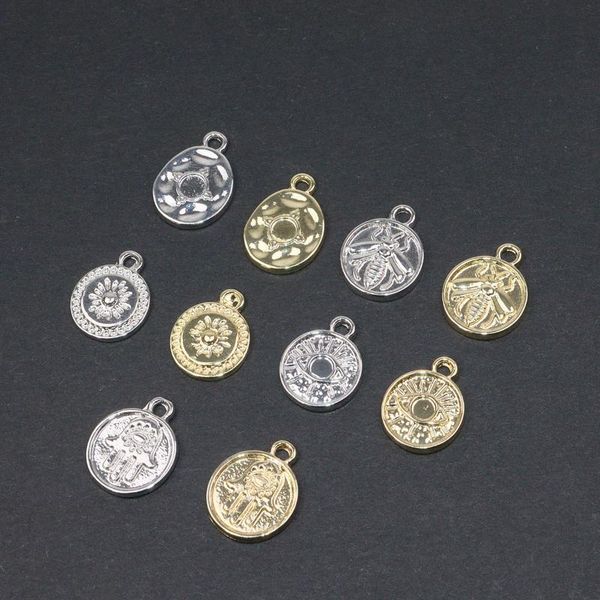 Charms Wholessell 10pcs Belas joias pingentes de moedas jovens Jóias de moda Diy Moda