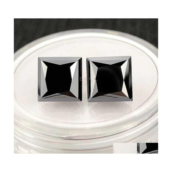 Andere original schwarze Farbe Vvs Princess Cut Moissanit lose Steine Pass Diamant für DIY Schmuckherstellung Ring/Ohrringe/Halsketteother Dh1Pl