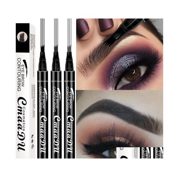 Augenbrauenverstärker Cmaadu Verschiedene Formen Quad-Gabel-Stift Großhandel 3-Farben-Augenbrauenstift Wasserdicht Langlebige Make-up-Stifte Drop Deli Dhouh