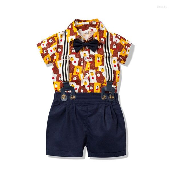 Одежда наборы младенца детские вещи мальчики животные рубашки для бабочки для бабочки