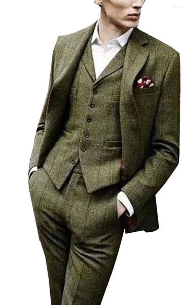 Ternos masculinos mais recentes smokings Green Mens Groom Groomsmen Jantar de festas de casamento Costume Homme Marriage Man Suits (calça de jaqueta)