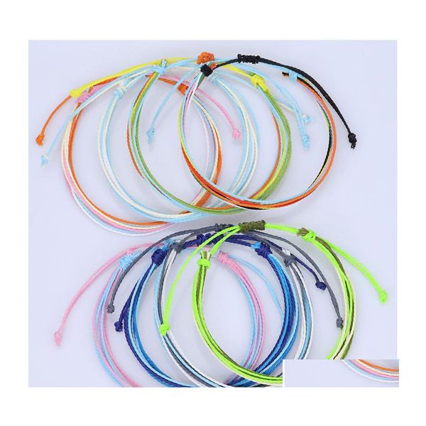 Bracelets de charme colorf Bracelete de corda de algod￣o artesanal Ajuste Ajuste Moda Tecido Rainbow Amizade J￳ias DHS Q503FZA Drop del Dhxrs