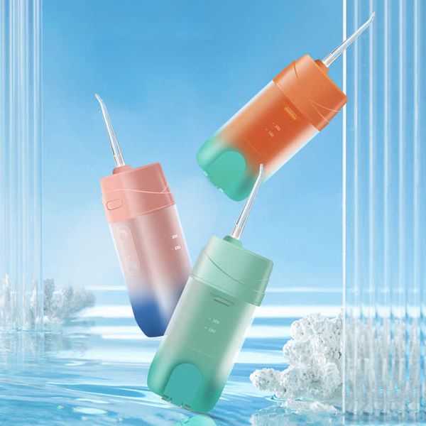 Irrigatori orali Altro Irrigatore per l'igiene Ricaricabile portatile a prova di getto d'acqua dentale Serbatoio da 200 ml 4 punte Flosser per sbiancamento dei denti Viaggio a casa 221215