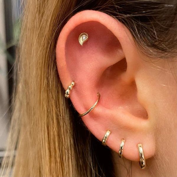 Orecchini a cerchio Conch Piercing in acciaio inossidabile per le donne Anello al naso Orecchino Lobo Setto Colore oro Gioielli per il corpo 1PC