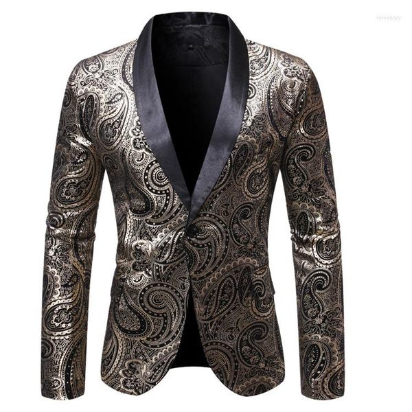 Abiti da uomo Moda Stile europeo Casual Cappotto da uomo Stampa abbronzante Smoking Party Business Giacca con risvolto con visiera Spedito entro 5 giorni