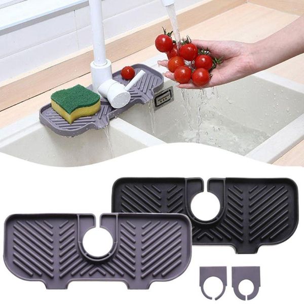 Rubinetti da cucina Protezione antispruzzo in silicone per piano di lavoro Rubinetto Tappetino assorbente Raccogligocce Protezione per lavello