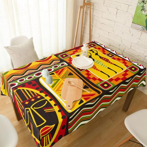 Tischdecke, afrikanische Frauen, geometrische Formen, Tischdecke, rechteckig, für Hochzeit, Esszimmer, Stuhlhussen, Tee, Küche, dekorativ