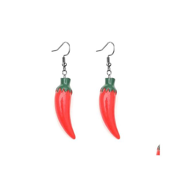 Charm Peperone verde per le donne Resina Cibo divertente Gioielli vegetali Orecchini pendenti per feste uniche Regalo di compleanno Consegna Otdvd