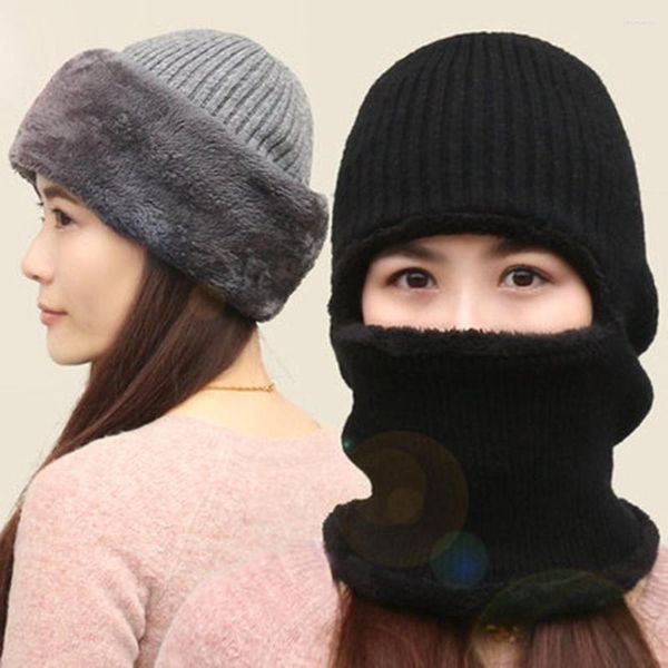 Berretti 2023 Cappelli invernali per uomo Donna Copricapo lavorato a maglia Spessore caldo Protezione per le orecchie Maglione collo Cappello da sci Semplice Personalità della moda