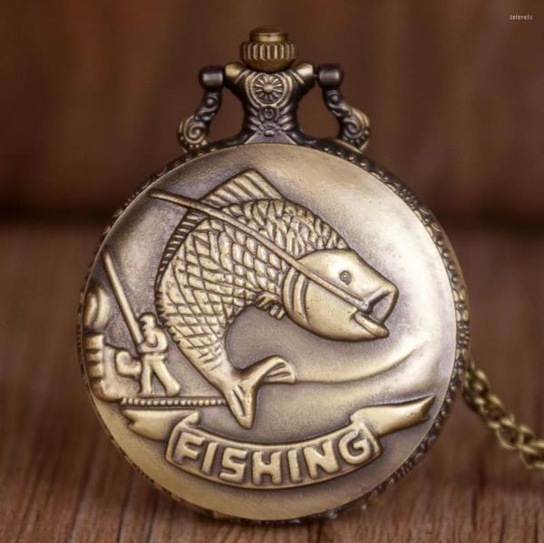 Pocket Watches Vintage Fish Fish FOB RELOGIO REGOGIO MASCULINO PARA MAN MULHER GLAY PRESENTES