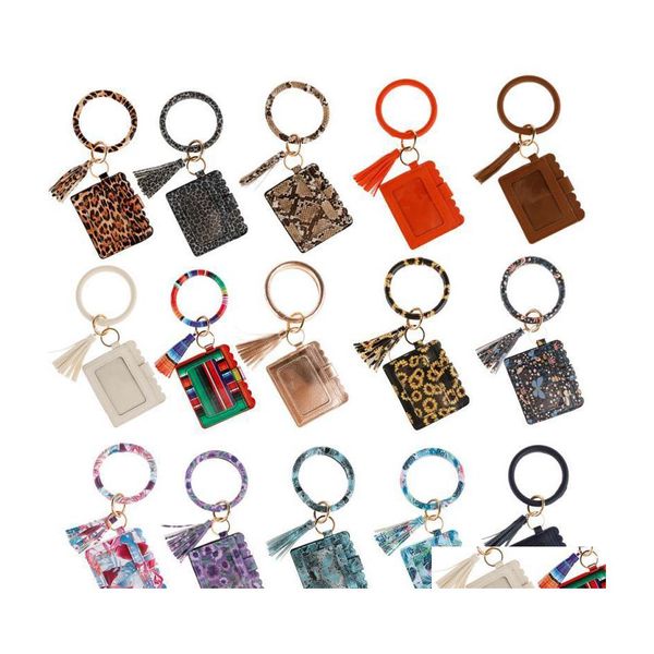 Bomboniera con stampa leopardata in pelle PU con nappa, ciondolo, braccialetto, portachiavi da donna, portafoglio, borsa per cellulare, pacchetto di carte, affari, goccia, Deli Dhzax