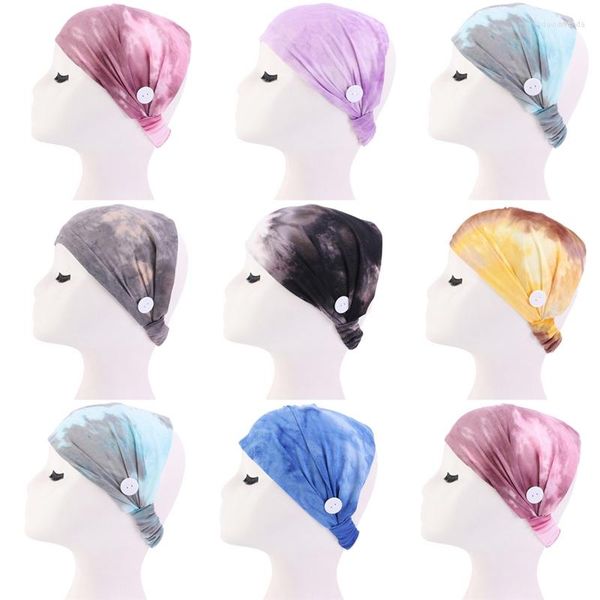 Gioielli per capelli Pinksee Moda creativa Fasciatura con bottoni bianchi Fascia per capelli Donna Ragazze Semplice Casual Yoga Fascia larga Turbante Copricapo