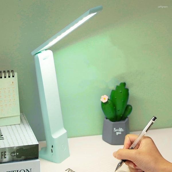 Lampade da tavolo Lampada da scrivania Luci da lettura a LED 3 colori Dimmerabile Touch Pieghevole USB Ricaricabile Luce da studio Comodino per studenti