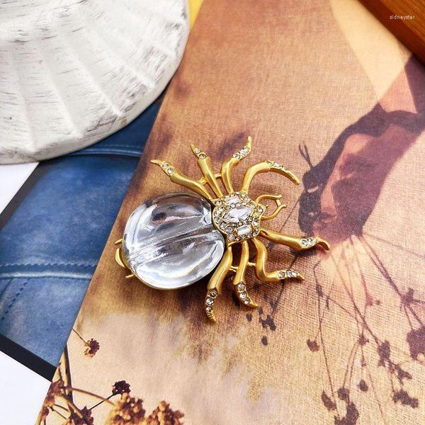 Broches Spider Pins de inseto Pinos de jóias de vidro de strass para decoração de mulheres