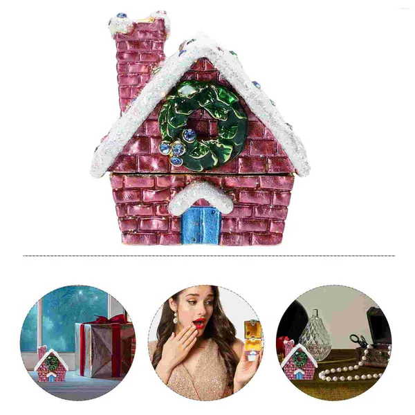 Gift Wrap Box Housegift Trinket Hinged Christmas Miniature Jewelry Mini Decorativepresent Anniversary Holder Village Candybuilding