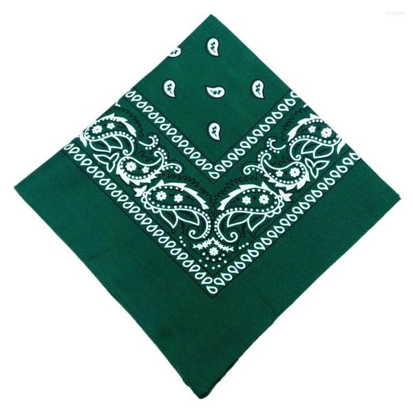 Bandanas 1/2/3/5 poliéster bandana chique quadrado lenço estampado Paisley Palavalhado bandeira da cabeça Lenço de lençóis Presentes Green Green escuro