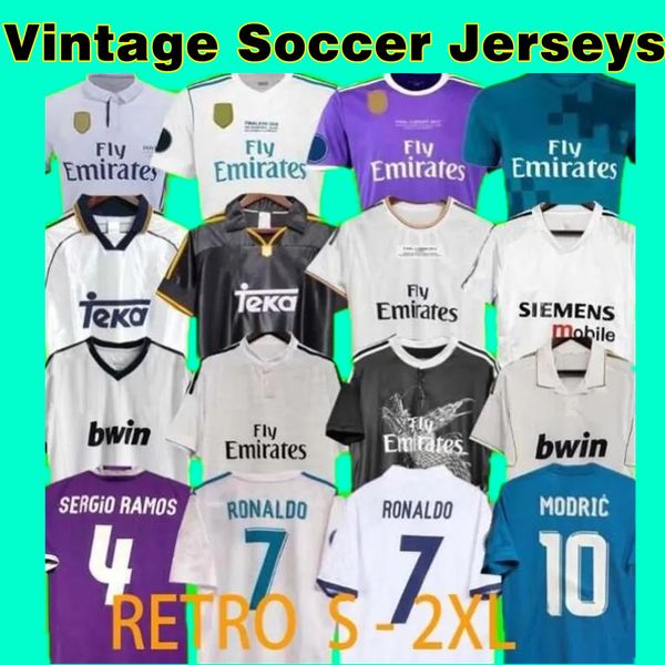 finais Real MadridS Retro Soccer Jerseys GUTI Ramos 13 14 15 16 17 18 ZIDANE RAUL REDONDO 94 95 96 97 98 99 00 01 02 03 04 05 CARLOS SEEDORF Benzema FIGO KAKA RONALDO DI MARIA S