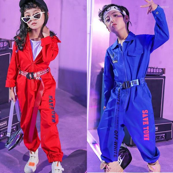 Bühnenkleidung Mädchen Jazz Modern Dance Kostüme Kleidung Anzüge Kinder Kinder Hip Hop Dance Outfits Overall Kleidung