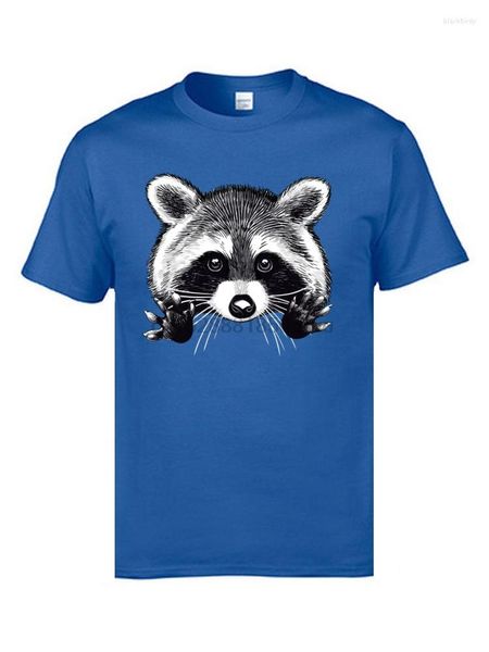 Мужские рубашки T Little Dork Raccoon Mens Custom Tops Рубашка Pure Cotton Cottom Ride Ernere Tees o-вырезка синий 3D Digital Print