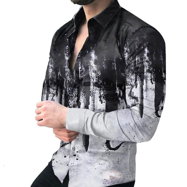 Erkekler için Mens Sıradan Gömlek Yaz damga Gömlek Erkekler Blouses Camisas de Hombre Chemise Homme De Luxe Erkek Giyim Ropa Hombre Roupas Maskulinas Vintage 230114