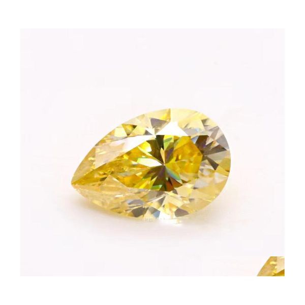 Другое 0,53 карат -лимонный цвет грушевый кусок моассанит рыхлые камни Тест алмаза теряет драгоценные камни для Diy Dewelry Mater