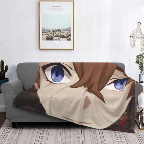 Coperte Childe Genshin Impact Anime Fleece Throw Blanket Home Divano Stampato Copriletto caldo ultra morbido