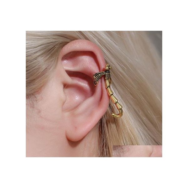 Ear Cuff Vintage Goth Dragonfly Earclip senza piercing per le donne Orecchini per gioielli con consegna a goccia con clip a pezzo singolo Dhb9K