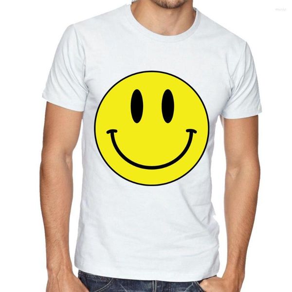 Magliette da uomo Sorriso divertente anche se fa male Camicia da fine settimana estiva 2023 O-Collo Sciolto Vintage Face Print Oversize Uomo Top Tee