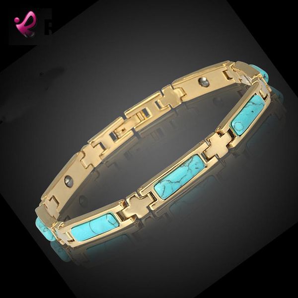 Link Bracelets Rainso Suplelet de moda com Magnet Health Care Gift for Men Girls Ladies Energy Bio Wrist Brand Chain