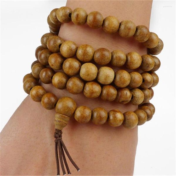 Strand natürliche vietnamesische Adlerholz Aloeswood Männer Schmuck Armbänder 9mm 108 Perlen Bund kraftvolle Gebet Runde Armband