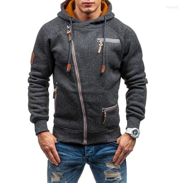 Erkek Hoodies ceket eğik fermuarlı kapüşonlu spor fitness sweatshirt üstleri moda kazakları gri siyah sıcak kış spor kıyafetleri