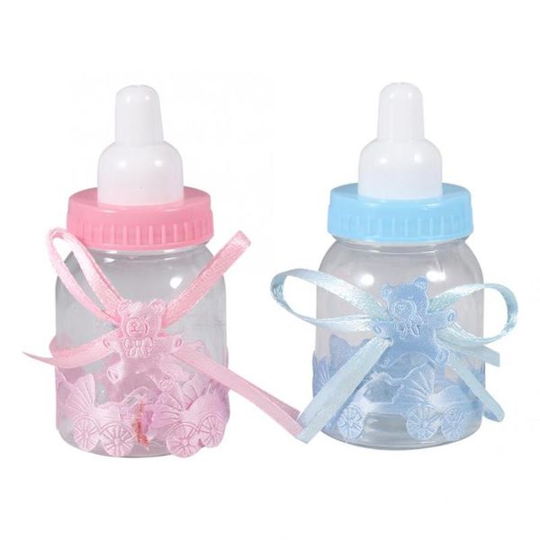 Geschenkverpackung 12pcs Mädchen Junge Babyparty Dekorationen Tröte Flasche Taufe bevorzugt Weihnachten Halloween Party Geschenke Schachtel Plastik Casegift