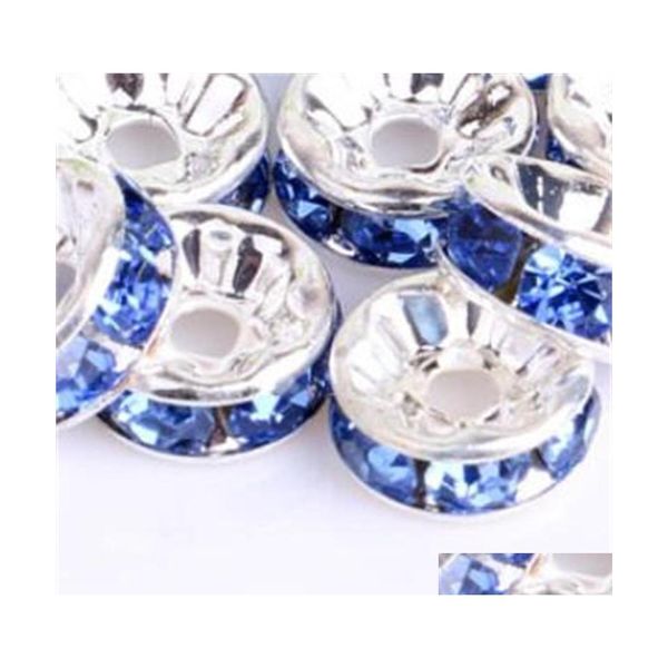 Caps de contas de coalt azul 200pcs/lote serra de strass com cristal de cristal espacadores de cristal de cristal 6 mm 8mm 10mm tcheco 3 w2 j￳ias de entrega de gota dhc4e