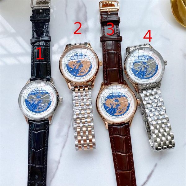 Fashion Men Mechanical Automatic Watchs Design del mondo Map Design Mash Business Globe Geografia Clock di alta qualità Brand226l