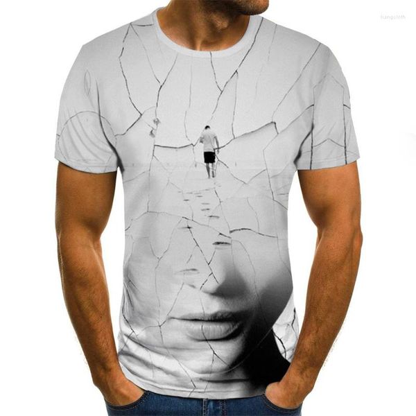 Erkek Tişörtleri 2023 Yuvarlak Boyun Gömlek Modeli Sokak Giyim Korku Kafatası 3D Baskılı T-Shirt Yaz Günlük Top Moda Kısa Kollu Anime