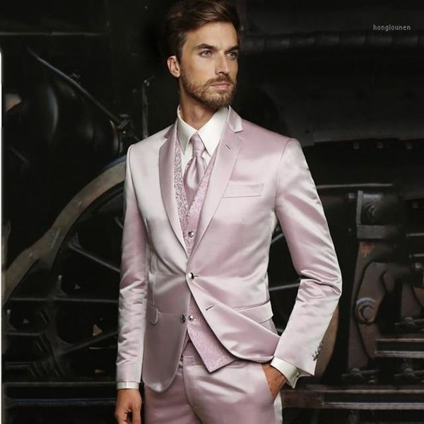 Мужские костюмы Последние дизайны брюки Pink Wedding для мужчин Формальный выпускной