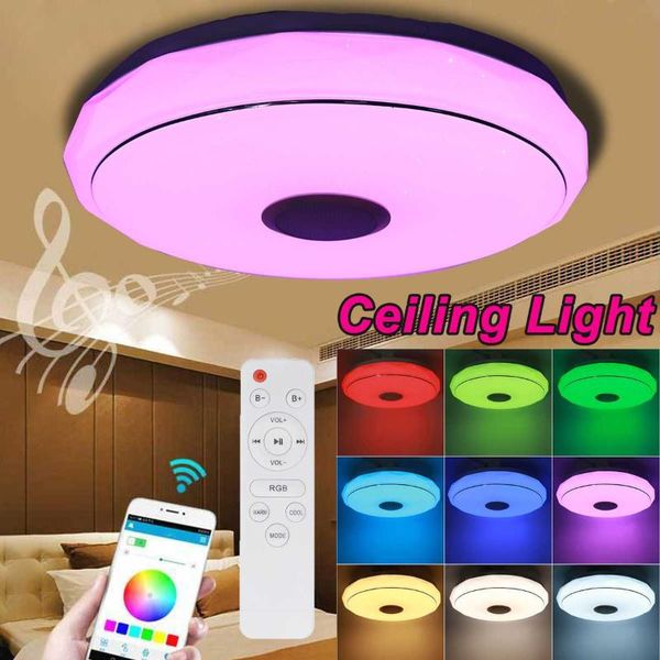 Потолочные светильники RGB Dimmable Music Lamp Relateapp Control AC100-265V с динамиком Bluetooth для домашнего освещения