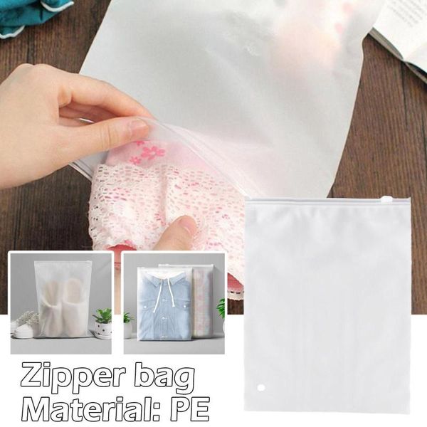 Aufbewahrungsbeutel 10 Stück 14 Drähte Frosted Matte Zipper Lock Self Seal Bag Home Reise Kleidung Unterwäsche Verpackung mit Luftloch Organizer