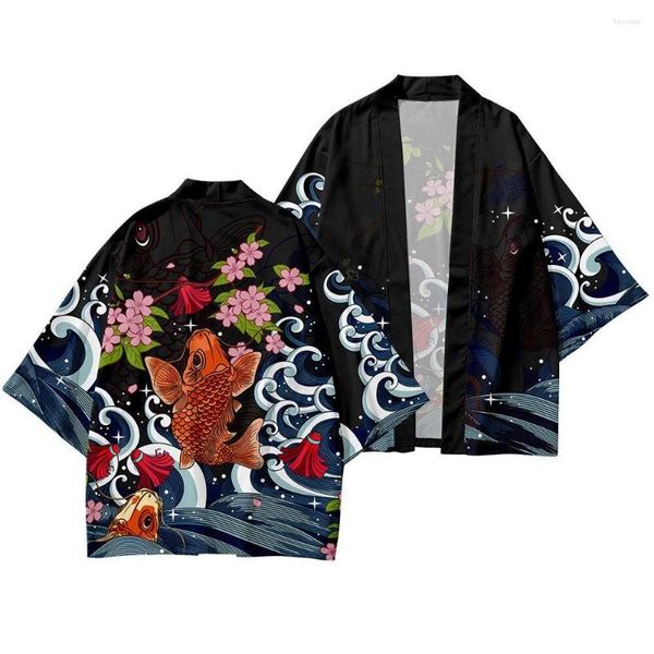 Roupas étnicas japonês Anime Cloak harajuku cosplay 3d streetwear masculino homem moda kimono tees tops grandes jaquetas casaco