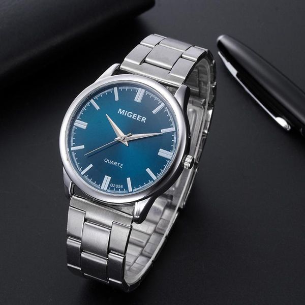 Armbanduhren Herren-Edelstahluhren Luxus-Mesh-Armband Ultradünne Quarz-Top-Marken-Casual-Sportuhr Reloj HombreArmbanduhren