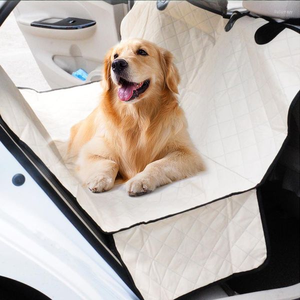 Coprisedili per auto per cani Coprisedile da viaggio Tappetino per animali domestici anti morso con orecchio Impermeabile Beige Tappetini di alta qualità Protezione per amaca Resistente allo sporco