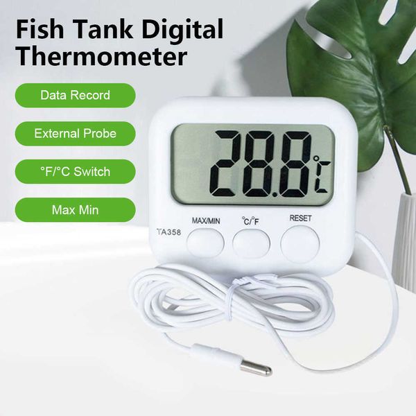 Stehende Station Mini LCD Digital Thermometer Sensor Sonde Schwimmbad Kühlschrank Wassertank Temperaturmesser 1,5 m Kabel