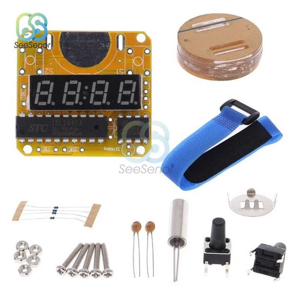 Kit orologio elettronico per orologio digitale DC 3V LED Modulo orologi a chip singolo con copertura trasparente fai-da-te