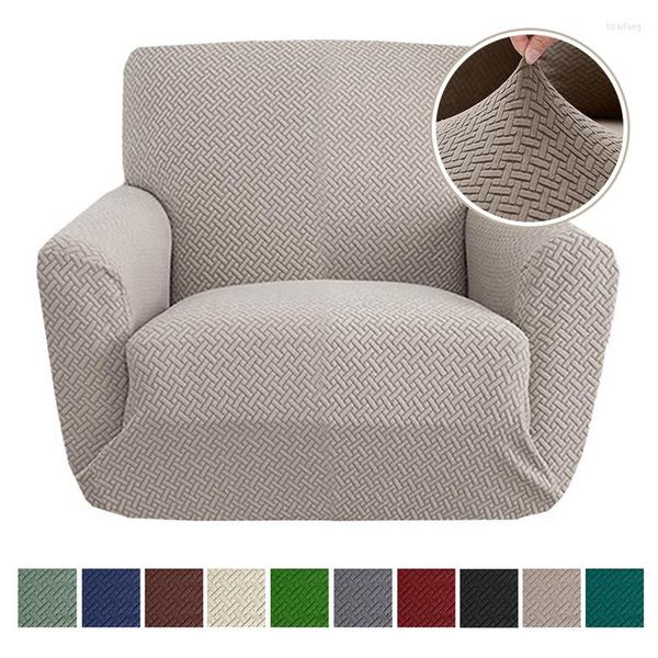 Tampa de cadeira grossa Jacquard Polyester Armchair Cover Room Sofá elástico 1 mobiliário de assento