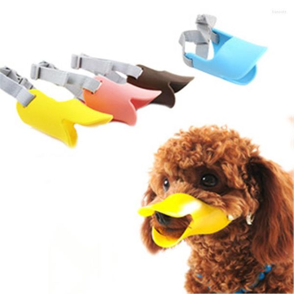 Collari per cani Novità Silicone Simpatico design a bocca d'anatra Maschera Muso Bark Bite Stop Anti-morso per piccoli accessori per animali domestici