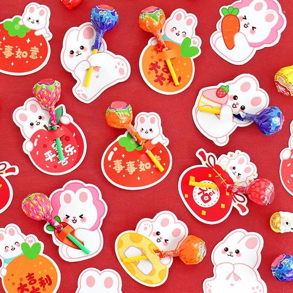 Подарочная упаковка 1sheet/8pcs Cartionds Year Zodiac Paper Lollipop Cards Die Dey Decor Decort 2023 Китайский