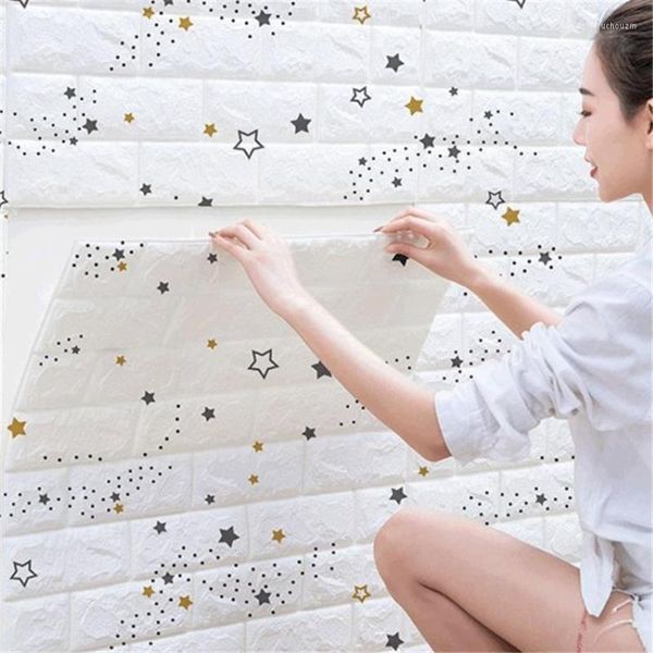 Adesivos de parede 10pcs 3d Geral de estrela de estrela autônoma papel de parede para o quarto infantil decoração de vida