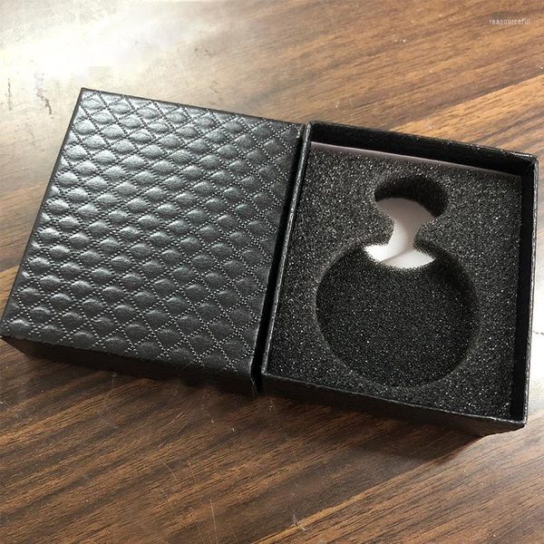 Padrão de diamante de damas de presente Jet Black Pocket Watch Box Organizer Luxury Men Jewellery Bo