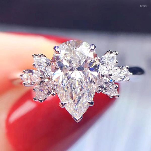 Anéis de casamento caoshi brilho de cristal-anel de dedo para mulheres joias de festa aristocrática acessórios lindos itens por atacado de presente de luxo