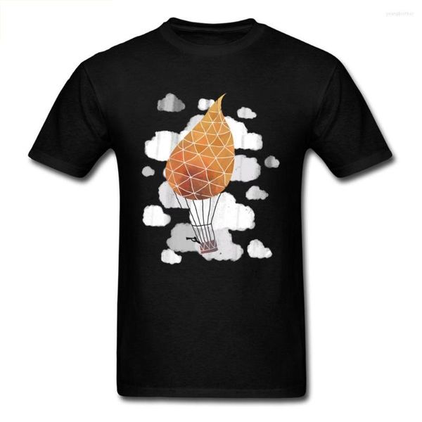 Männer T Shirts Windgepeitschten Ballon Lustige 2023 Cartoon Shirt Mode Schwarz T-shirts Baumwolle Stoff Familie Benutzerdefinierte Top Kleidung